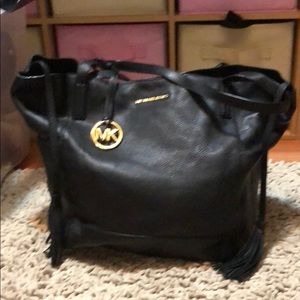 Black soft leather Michael Kors tote